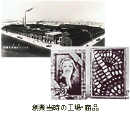 創業当時の工場・商品