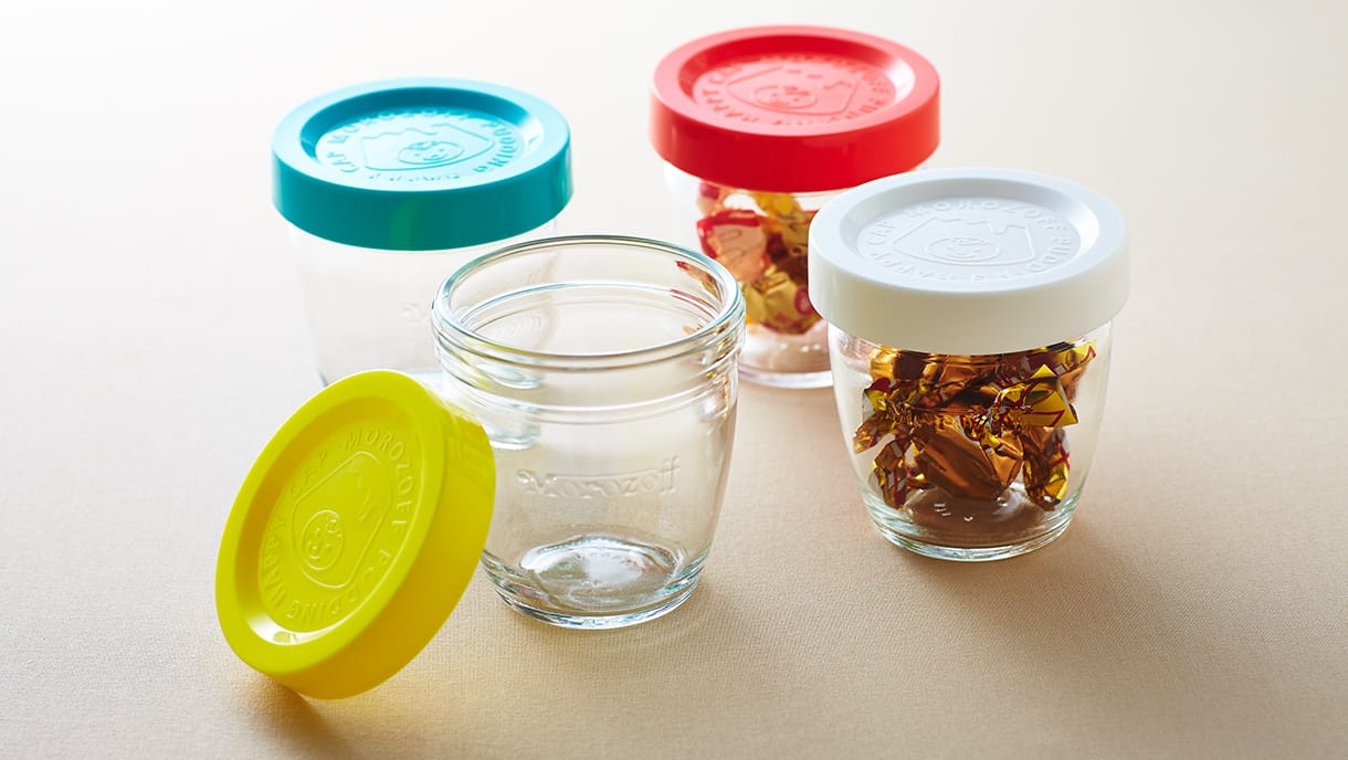 Our glass pots are transformed into storage canisters!