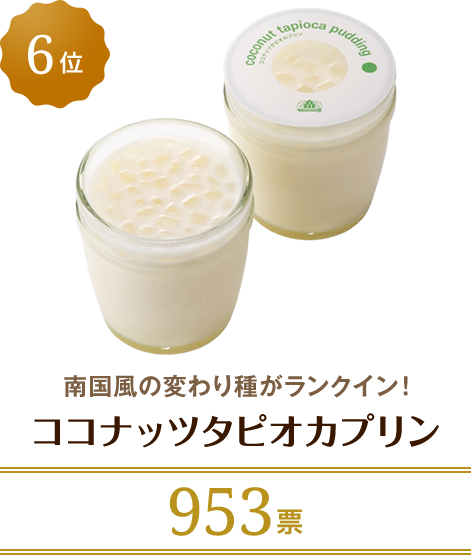 6位 ココナッツタピオカプリン 南国風の変わり種がランクイン！ 953票